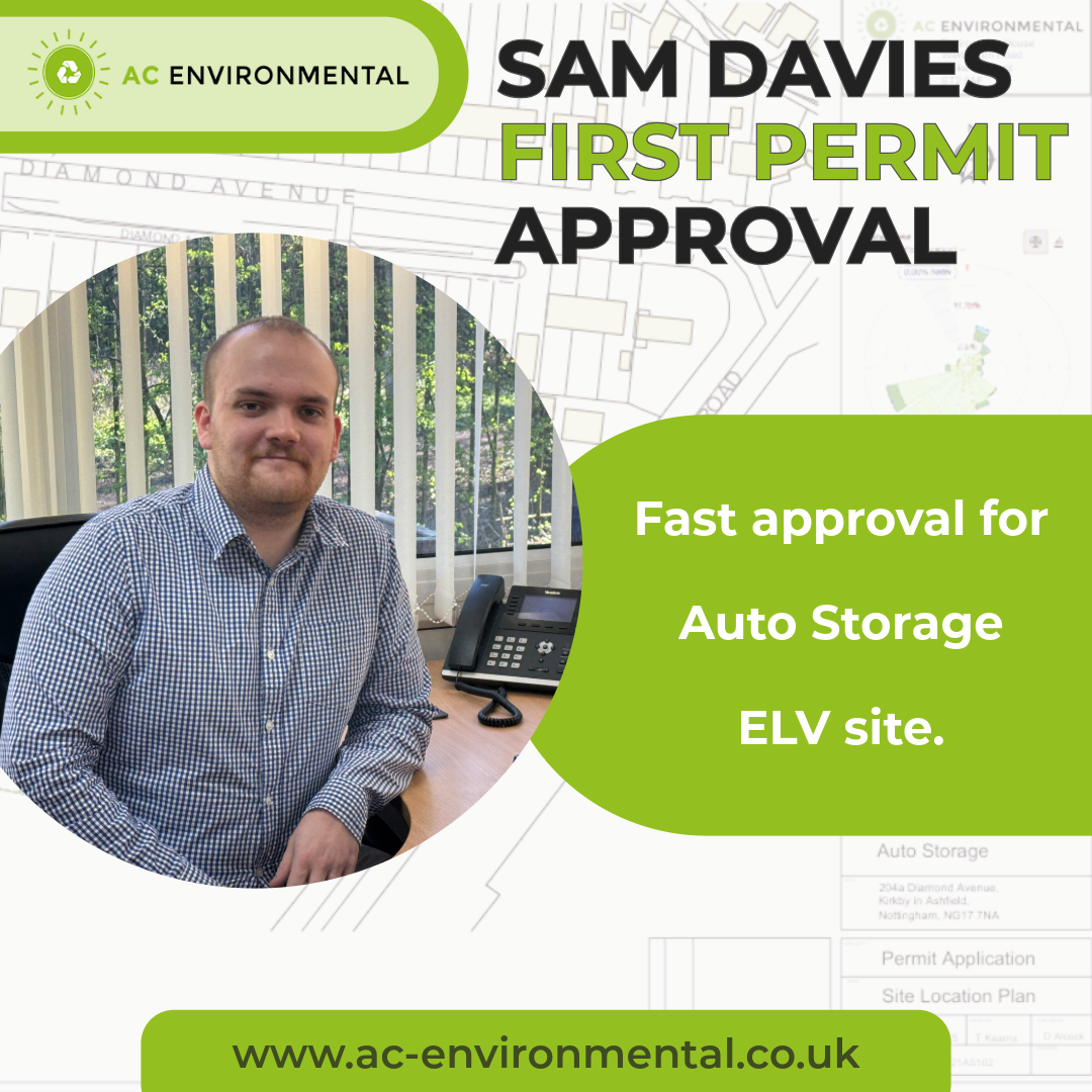 AC Environmental team secures Standard Rules permit for ELV operator in four months.